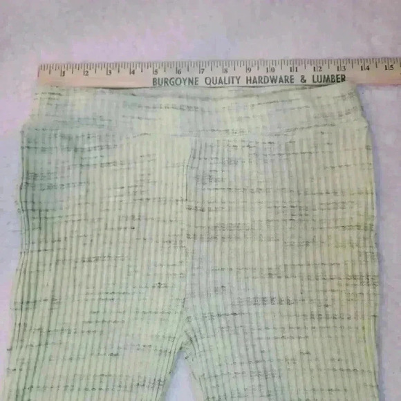 Monrow Pants Womens Small Green Marled Ribbed Flared Stretch Pull On Athleisure - Picture 6 of 13